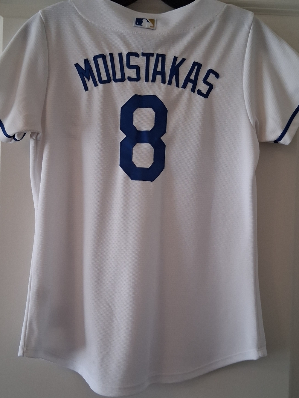 Kansas City Royals #8 Moustakas Womens Small White Majestic Cool Base MLB Jersey